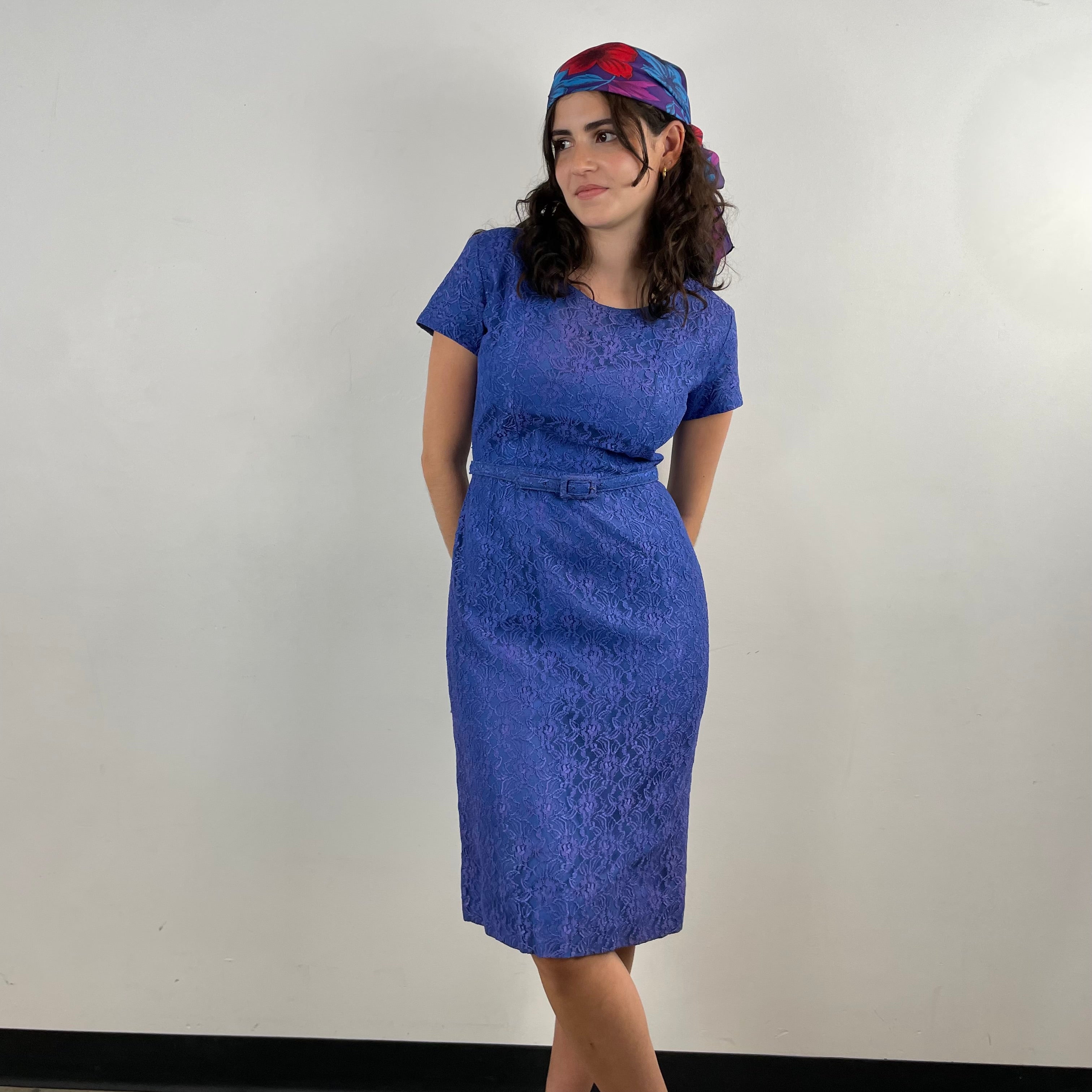 Boheme Vintage – Vintage 1950s A Dress Town Original Lace Dress and Blazer Set