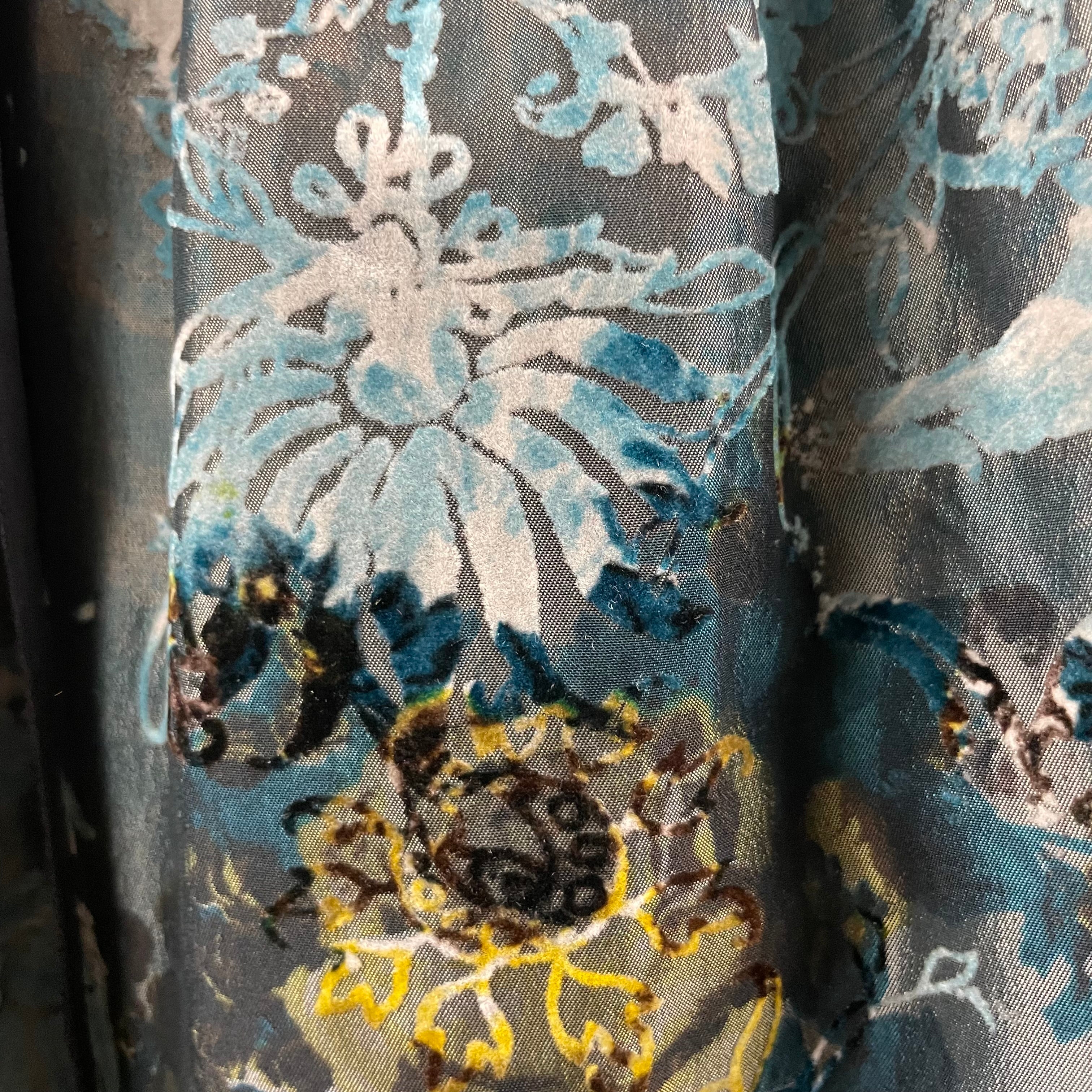 Boheme Vintage 1990s Betsey Johnson velvet brocade bustier dress with lace trim, boning, and tulle layer.