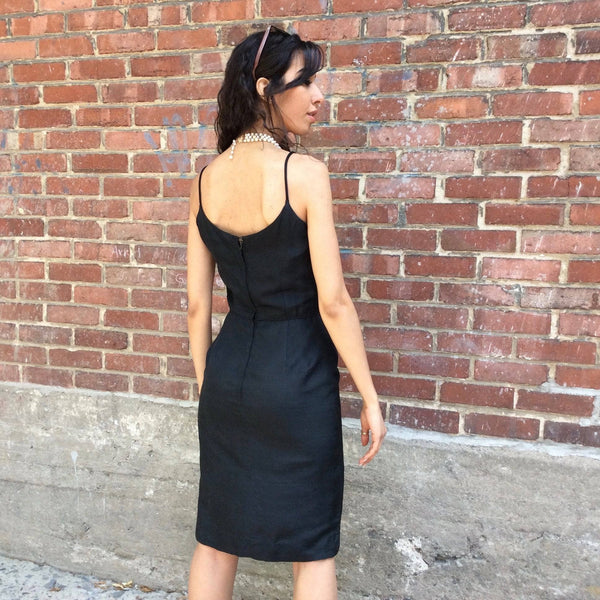 1950s Classic Black Silk Cocktail Dress Small Boheme Vintage Boheme Vintage