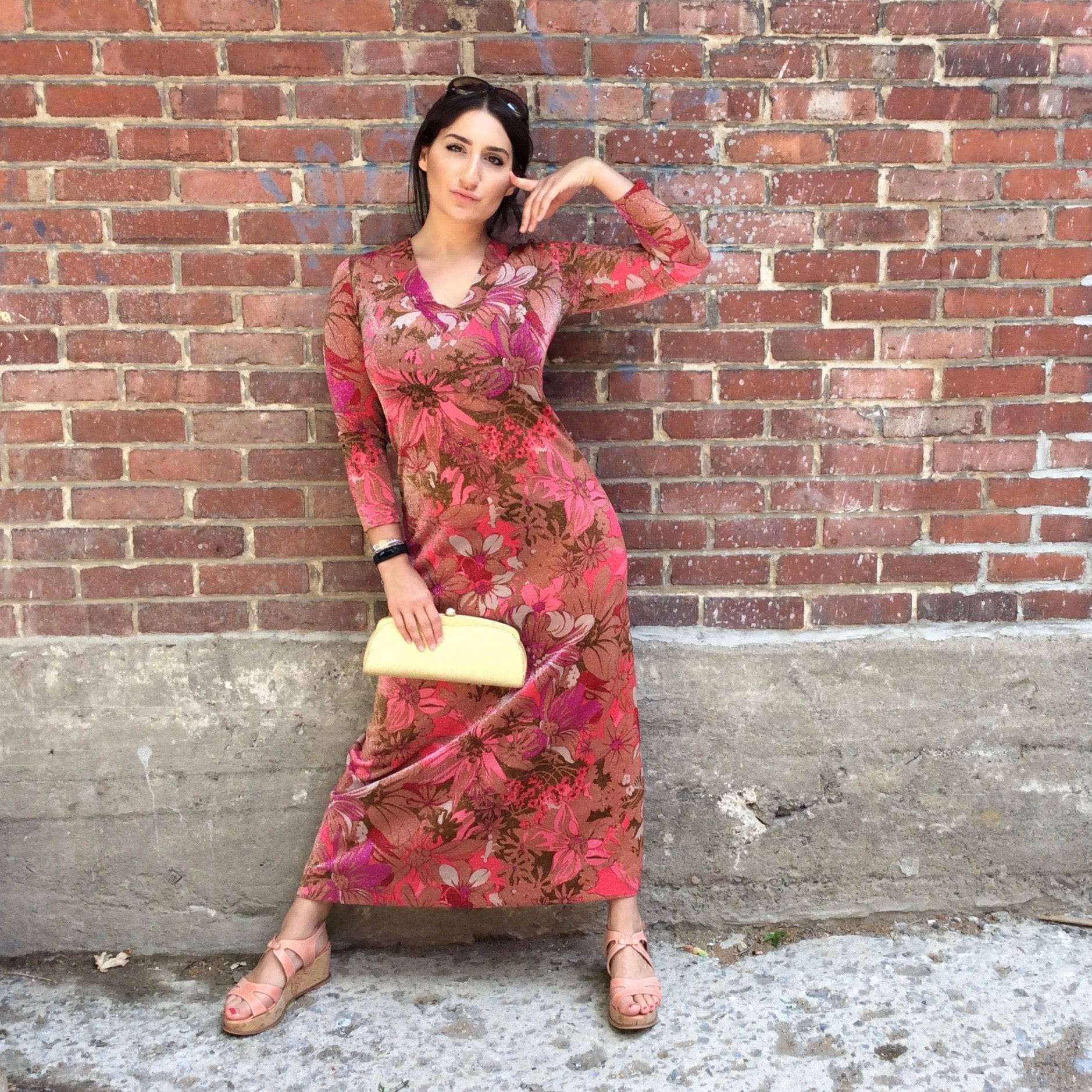 1960s "Hilde Originals Montréal" Long Sleeve Boho Chic Maxi Dress. Sold by bohemevintage.com Montréal