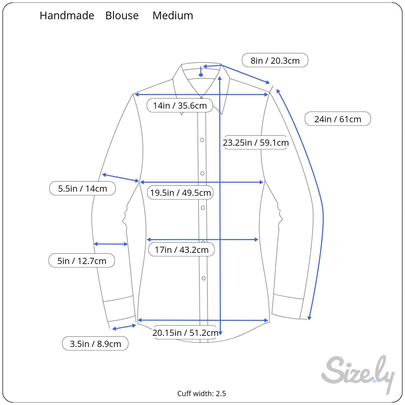 Floral Print Jersey Blouse (measurements)