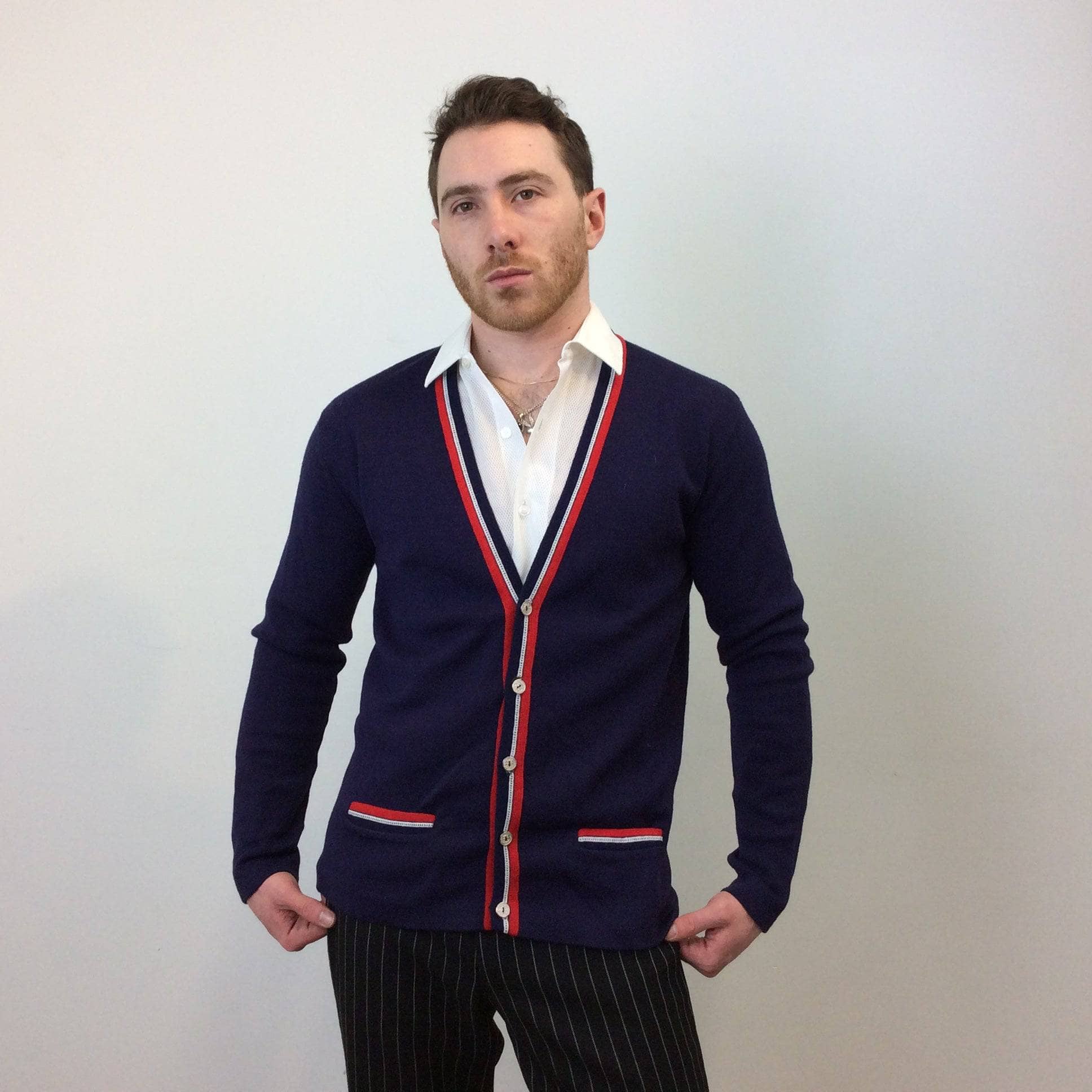 1960s-70s Men's Air France Cardigan Size Small, sold by bohemevintage.com Montréal