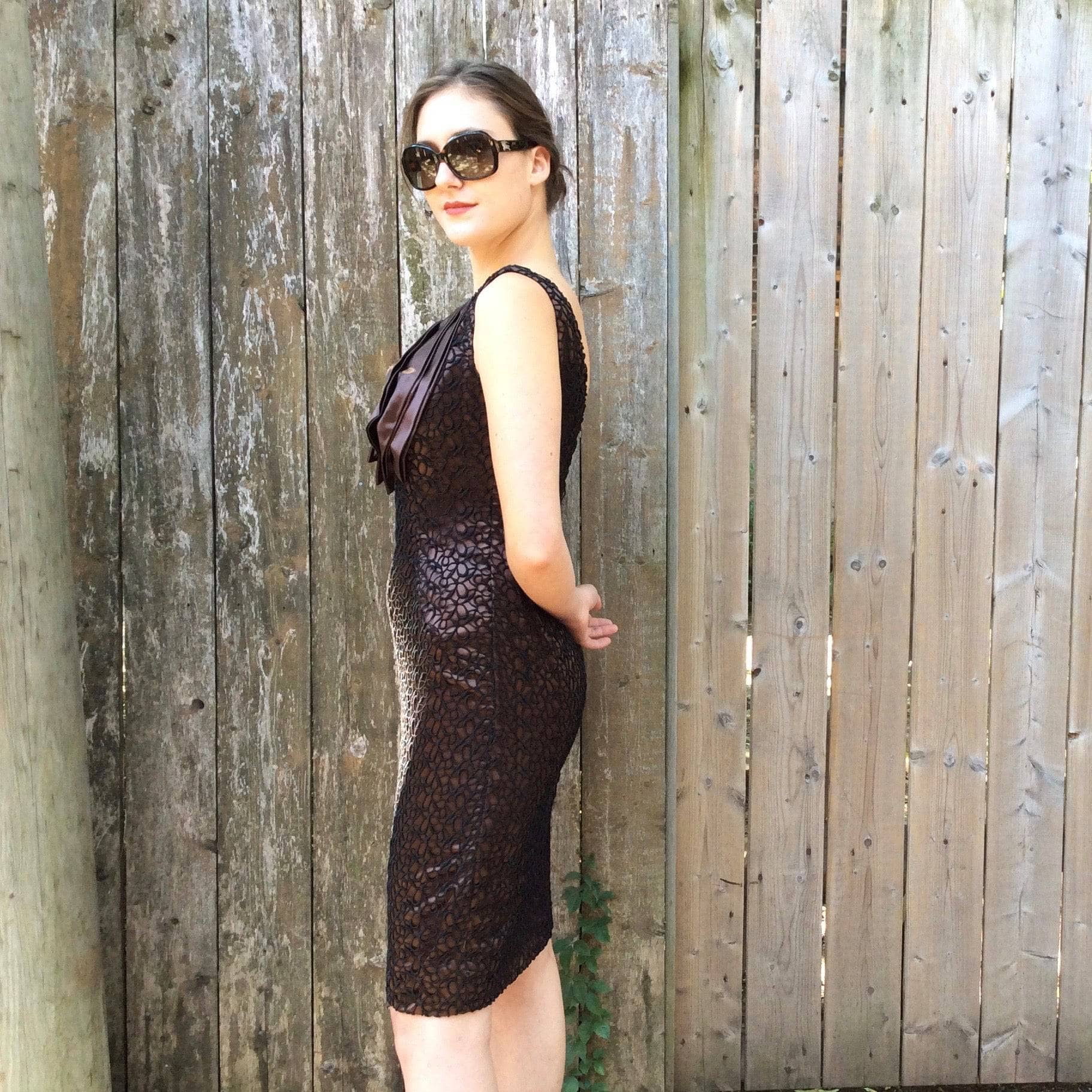 1960s | Brown Satin Cocktail Dress