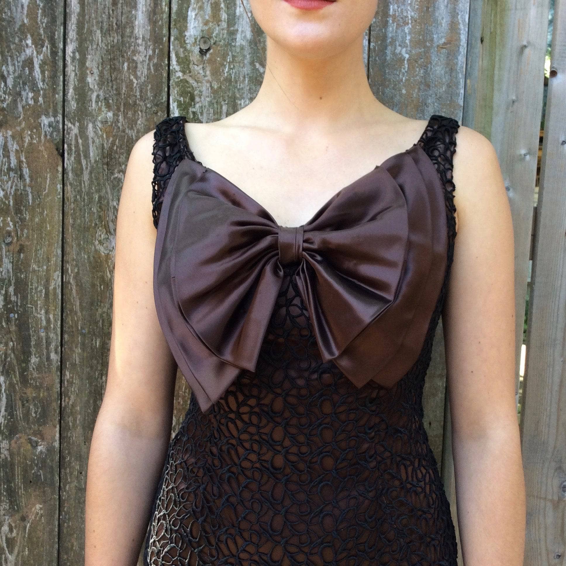 1960s | Brown Satin Cocktail Dress