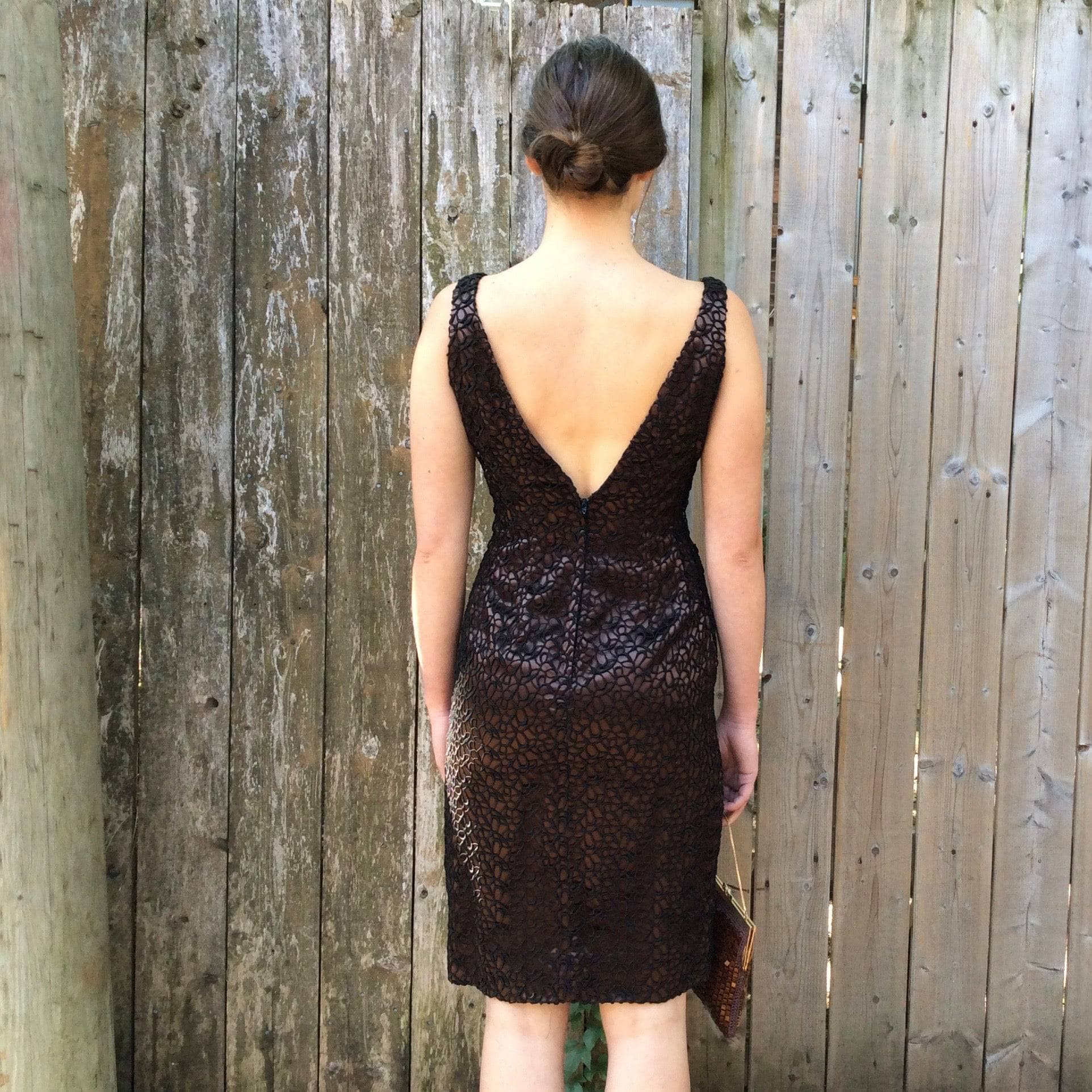 1960s | Brown Satin Cocktail Dress