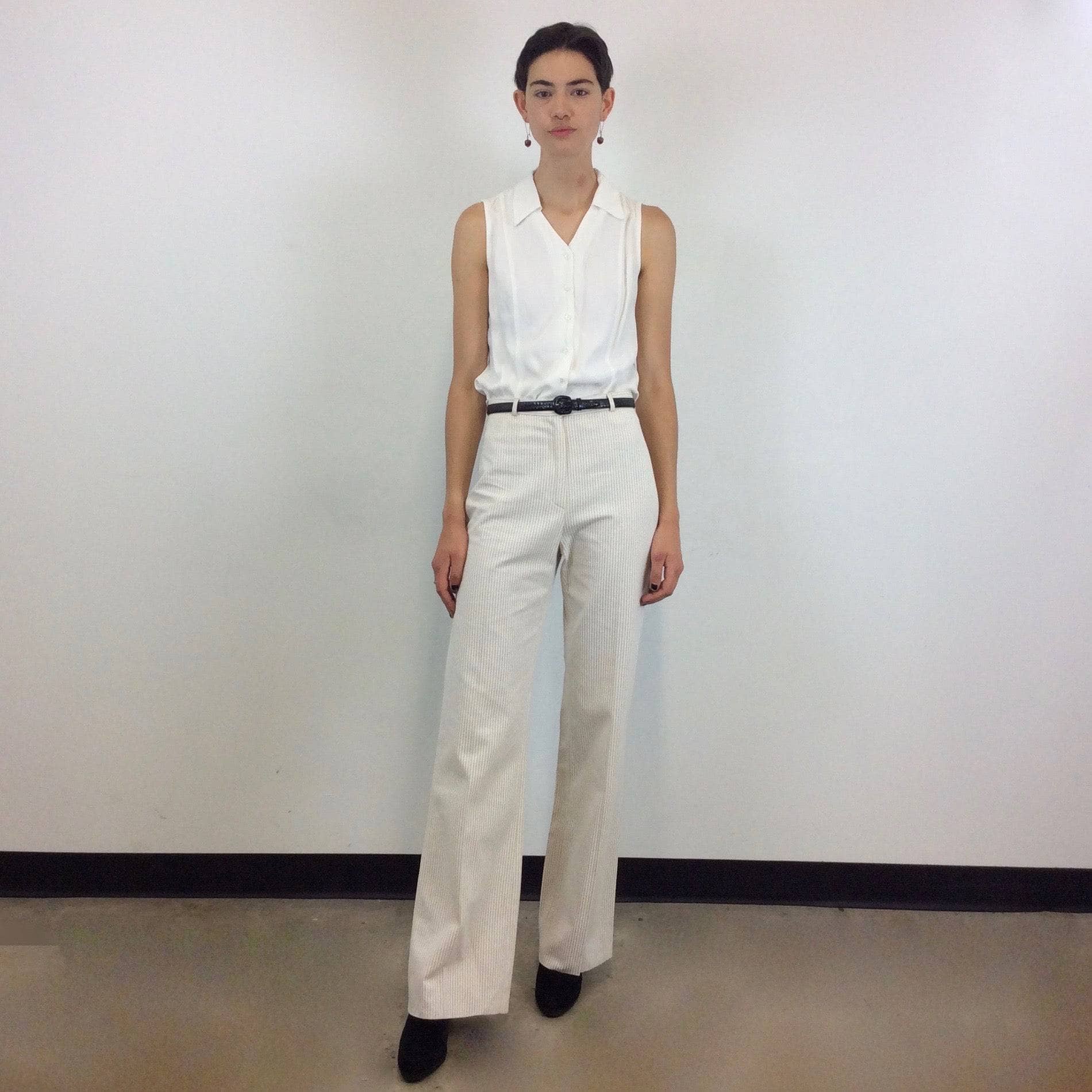 1970s Cotton and Linen Wide Leg Pants Size Small sold by bohemevintage.com Montreal