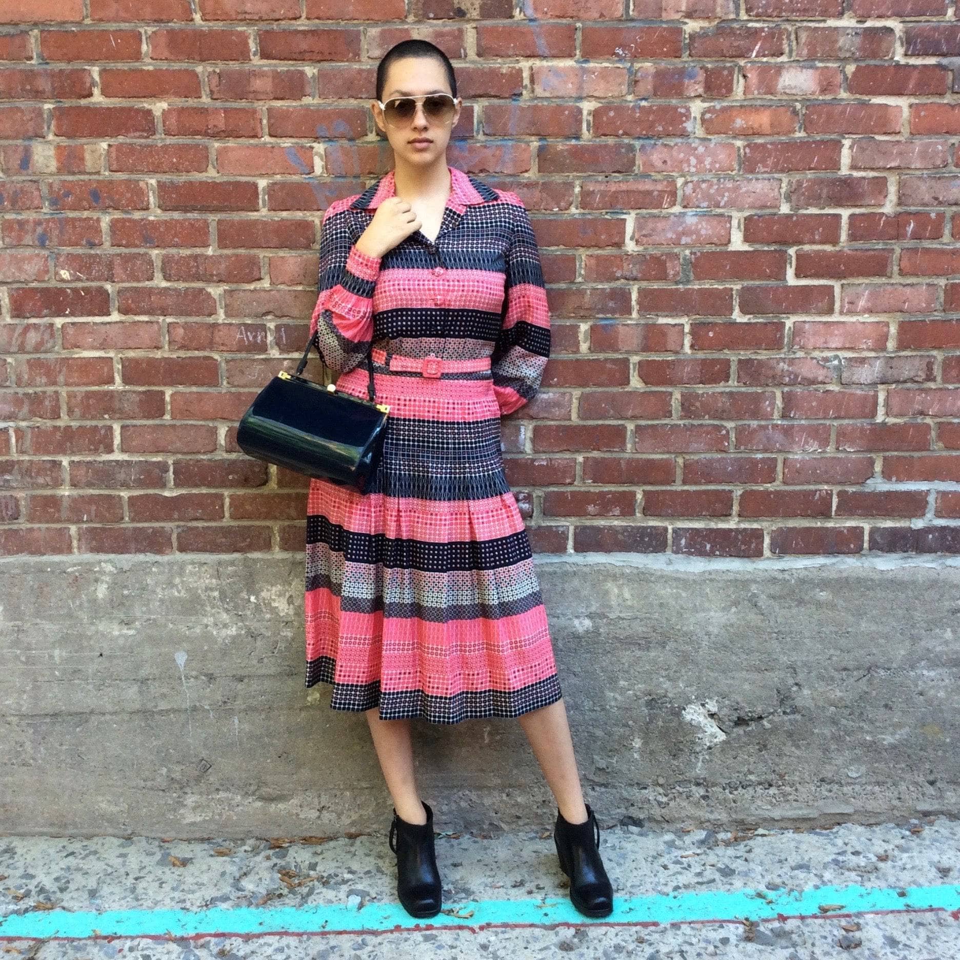 1970s Handmade Long Sleeve Foulard Print Shirt Dress, sold by bohemevintage.com Montréal