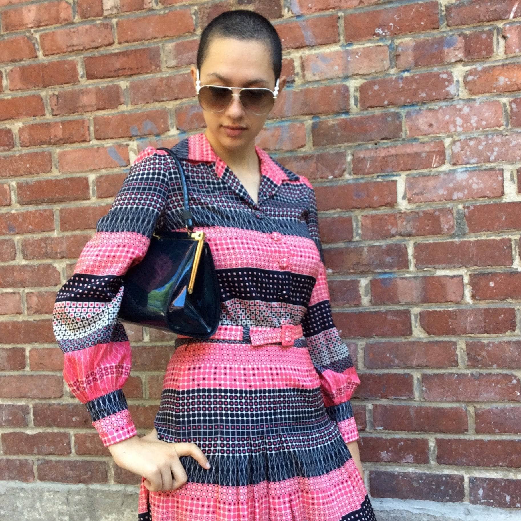 1970s Handmade Long Sleeve Foulard Print Shirt Dress, sold by bohemevintage.com Montréal