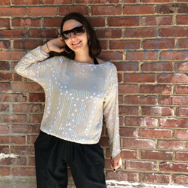 Beaded sale sequin top