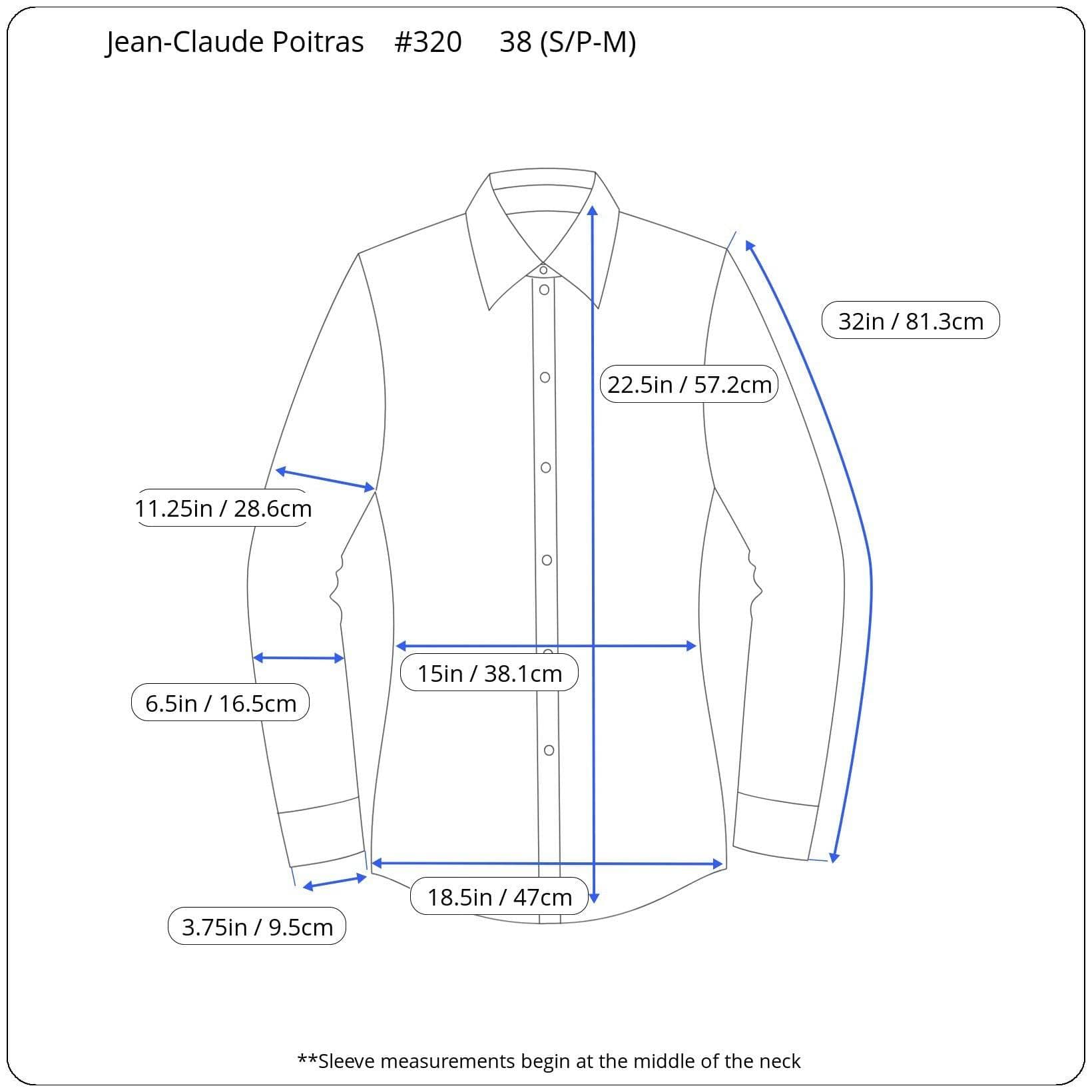 Measurements of 1980s-90s "Jean-Claude Poitras" Designer Silk Blouse Size Small/Medium, sold by bohemevintage.com Montreal