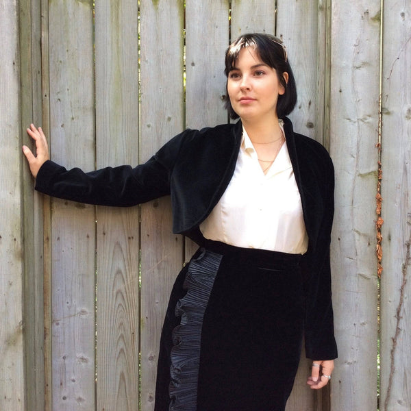 Black velvet bolero deals
