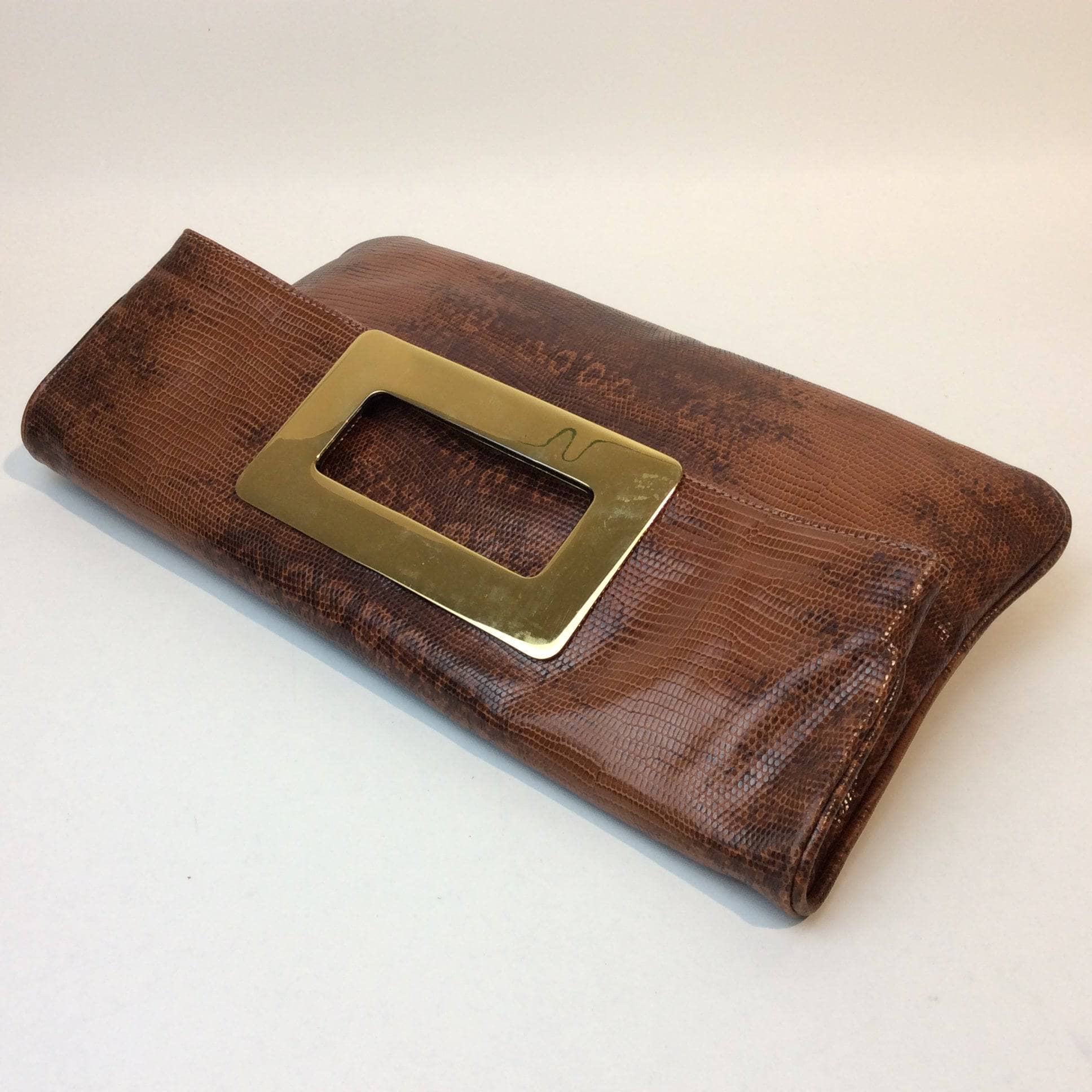 1980s Faux Python Skin Medium Sized Handbag Clutch Combo. Sold by bohemevintage.com