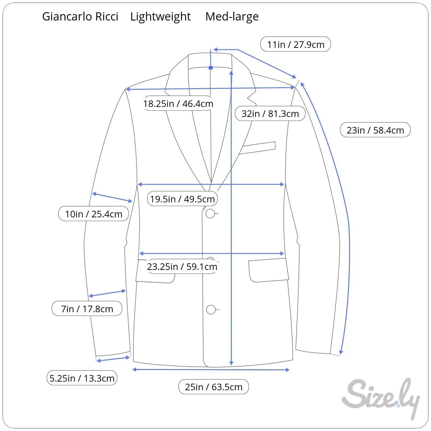 Measurements of 1980s "Giancarlo Ricci" Designer Unstructured Oversize Striped Green Blazer , sold by bohemevintage.com Montréal