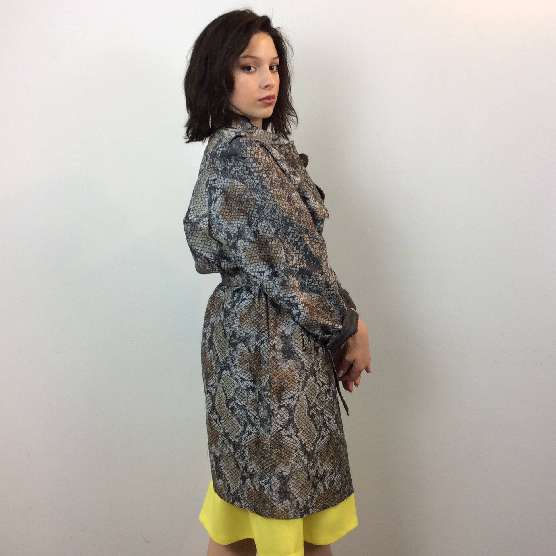 ESCADA Knee length Snake Print Designer Trench Coat