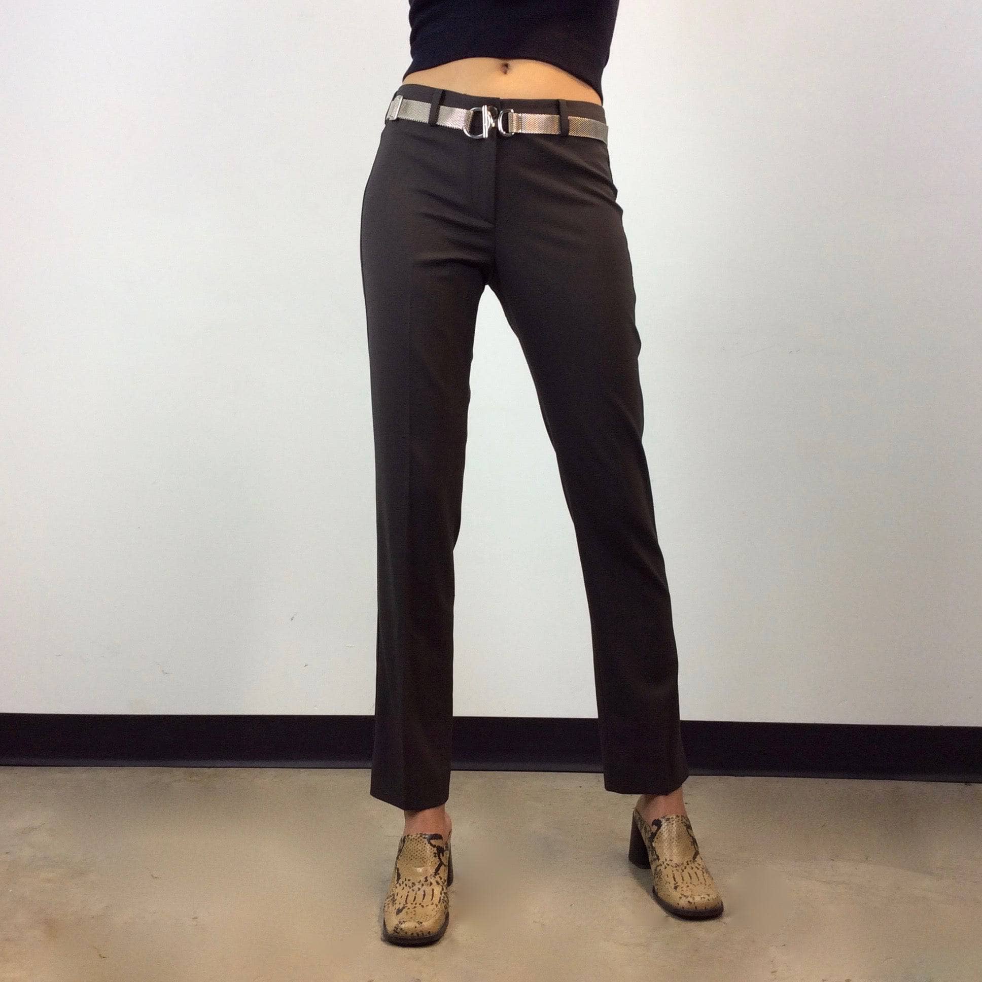 Max Mara Brown Wool Cigarette Pants S/M