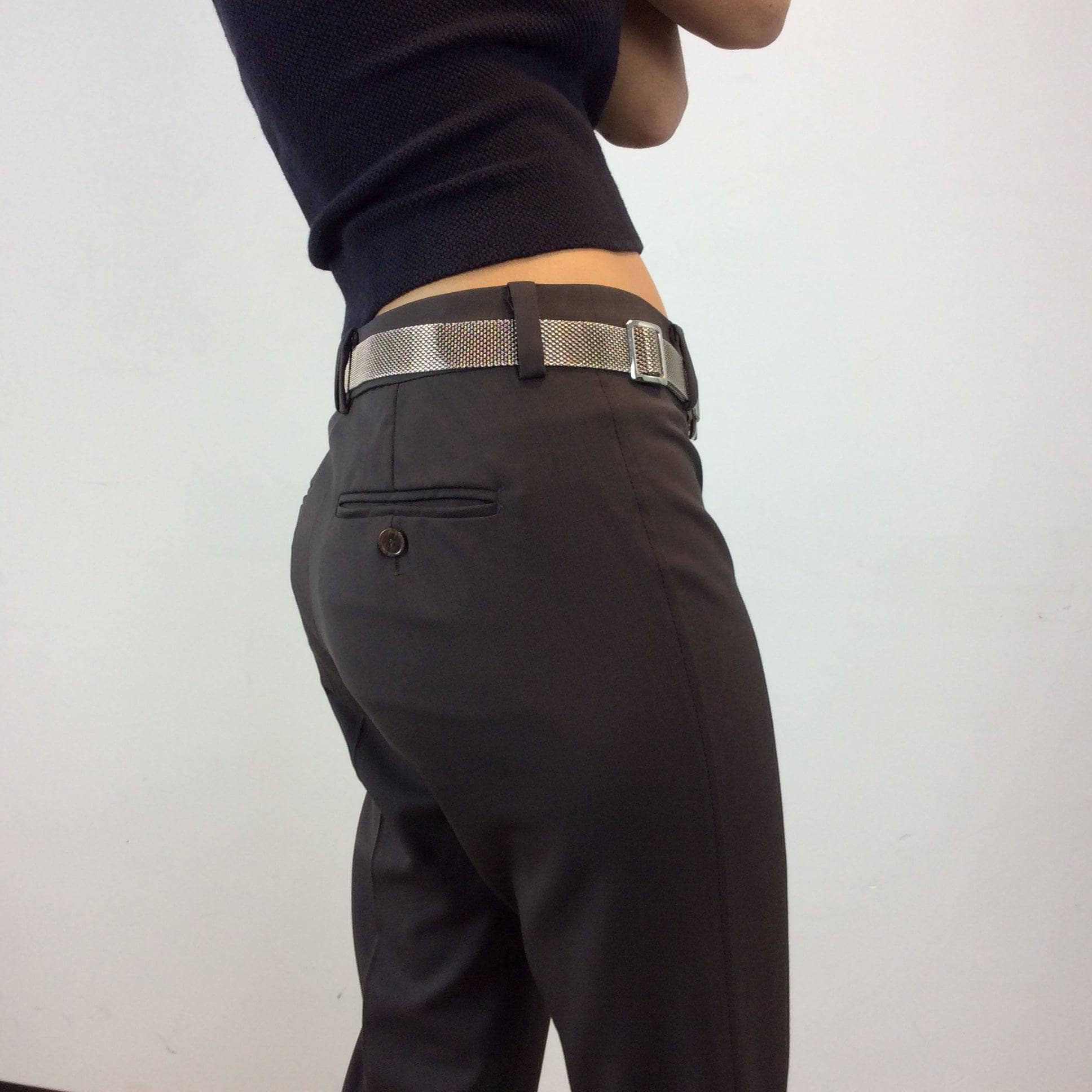 Max Mara Brown Wool Cigarette Pants S/M