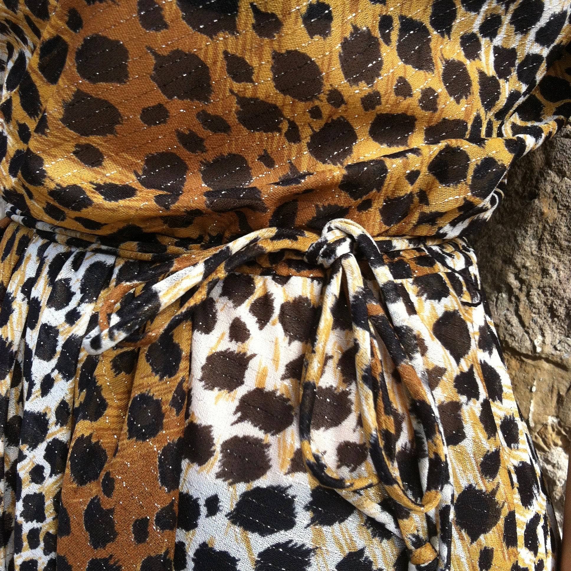 Handmade Leopard Print Flowy Wrap Dress