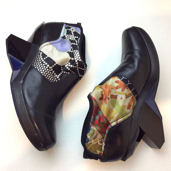 Yohji Yamamoto Y3 Sculptured Heel Leather Neoprene Shoes