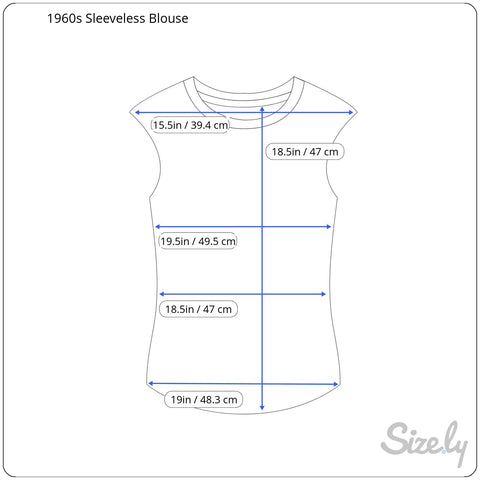 Measurements of 1960s Lime sleeveless Cropped Blouse Medium