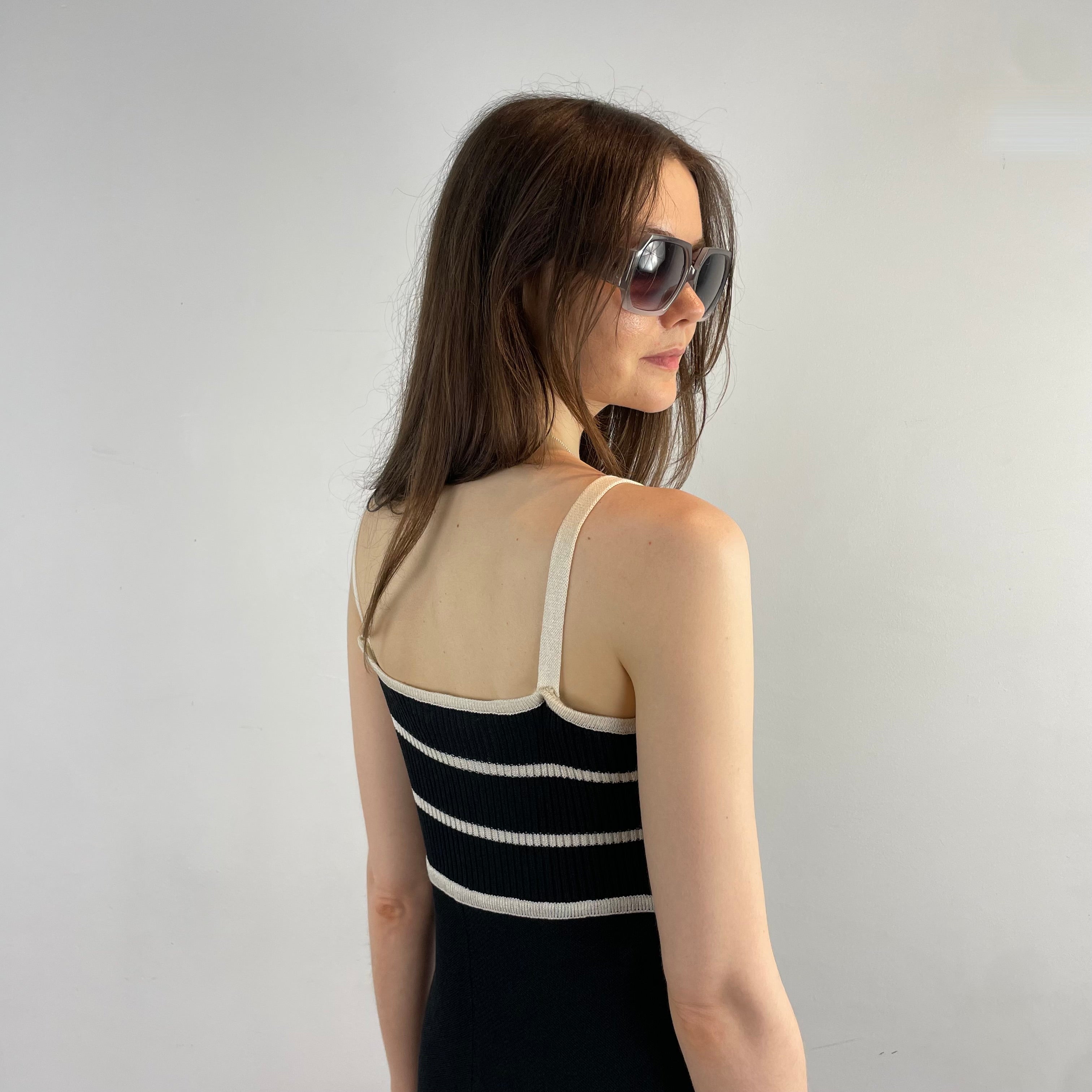 Boheme Vintage – Vintage 1970s Crissa Linea Italiana Knitted Dress Made in Italy with Empire Waist and A-Line Skirt