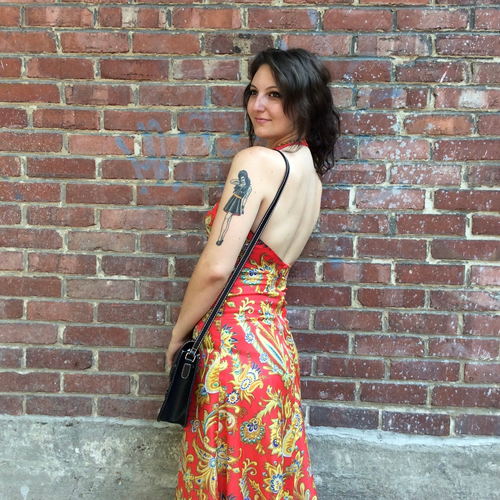 Boheme Vintage – Vintage 1970s Handmade Paisley Halter Maxi Dress with Open Back and Flared Skirt