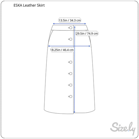 Measurements of 1990s High-Waisted Black Leather Midi Skirt XS/S
