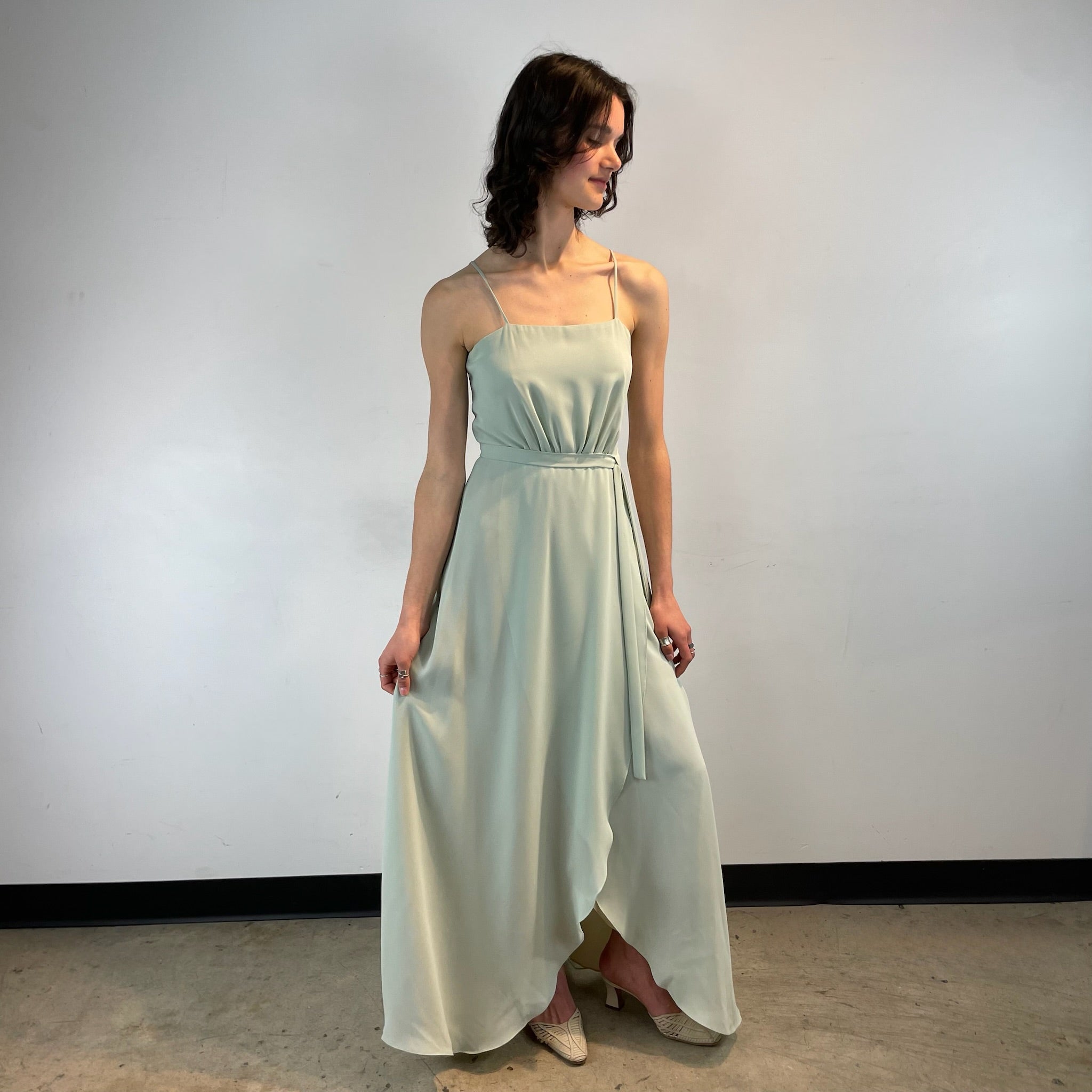 1970s Mint Sleeveless Maxi Gown Small