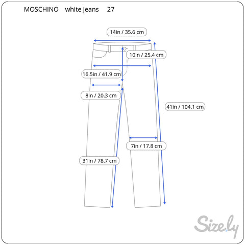 1990s-2000s MOSCHINO Mid Rise Dead Stock White Pants Small