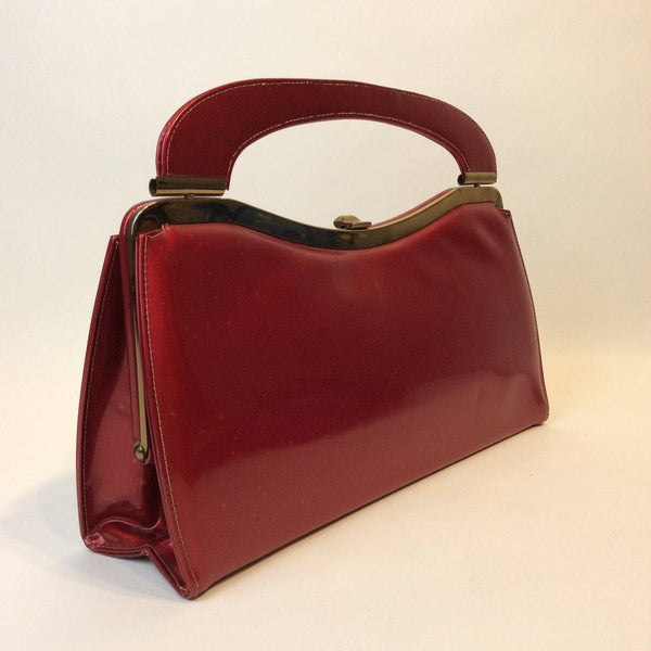 1950s Glossy Red Handbag