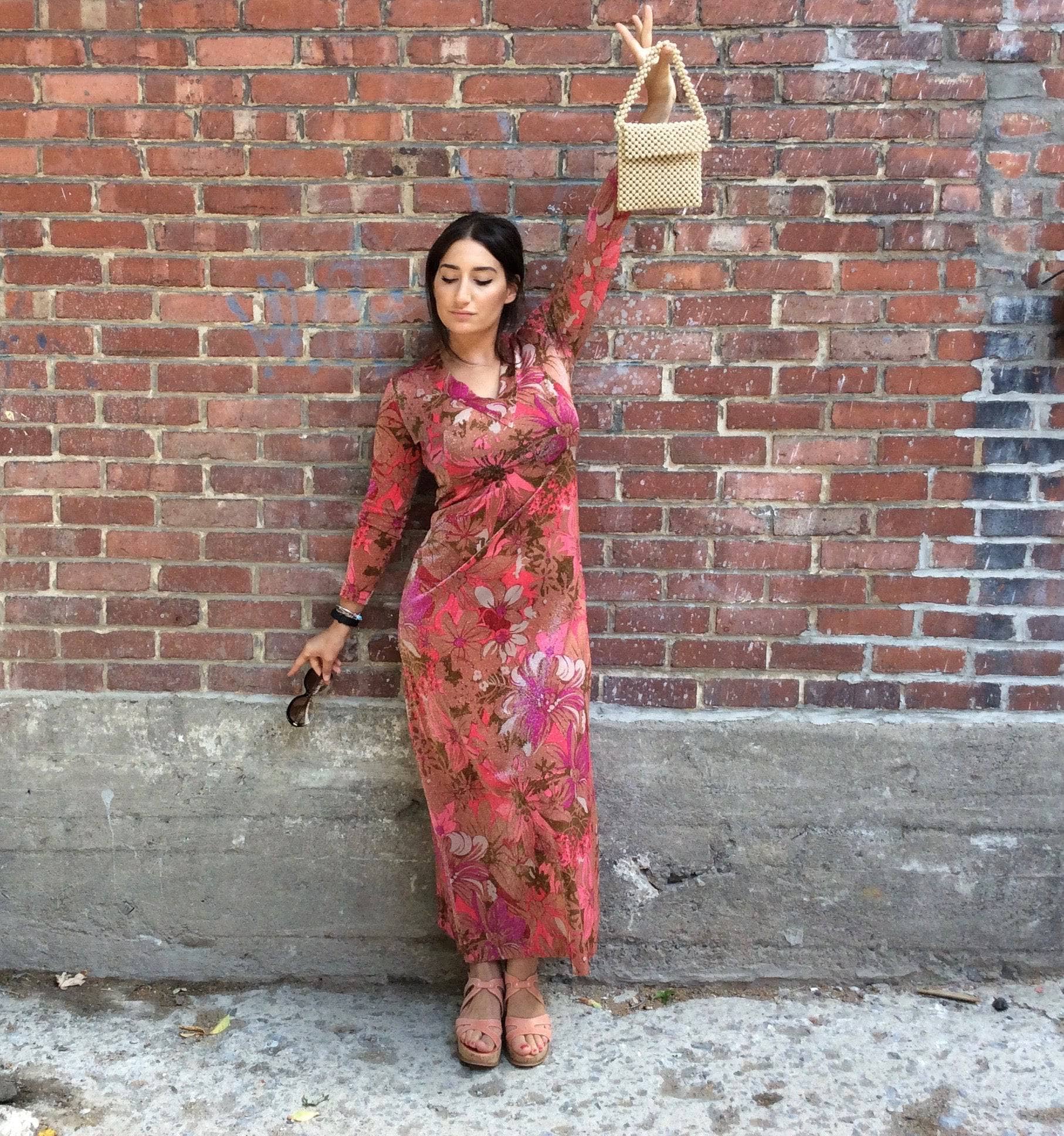 1960s "Hilde Originals Montréal" Long Sleeve Boho Chic Maxi Dress. Sold by bohemevintage.com Montréal