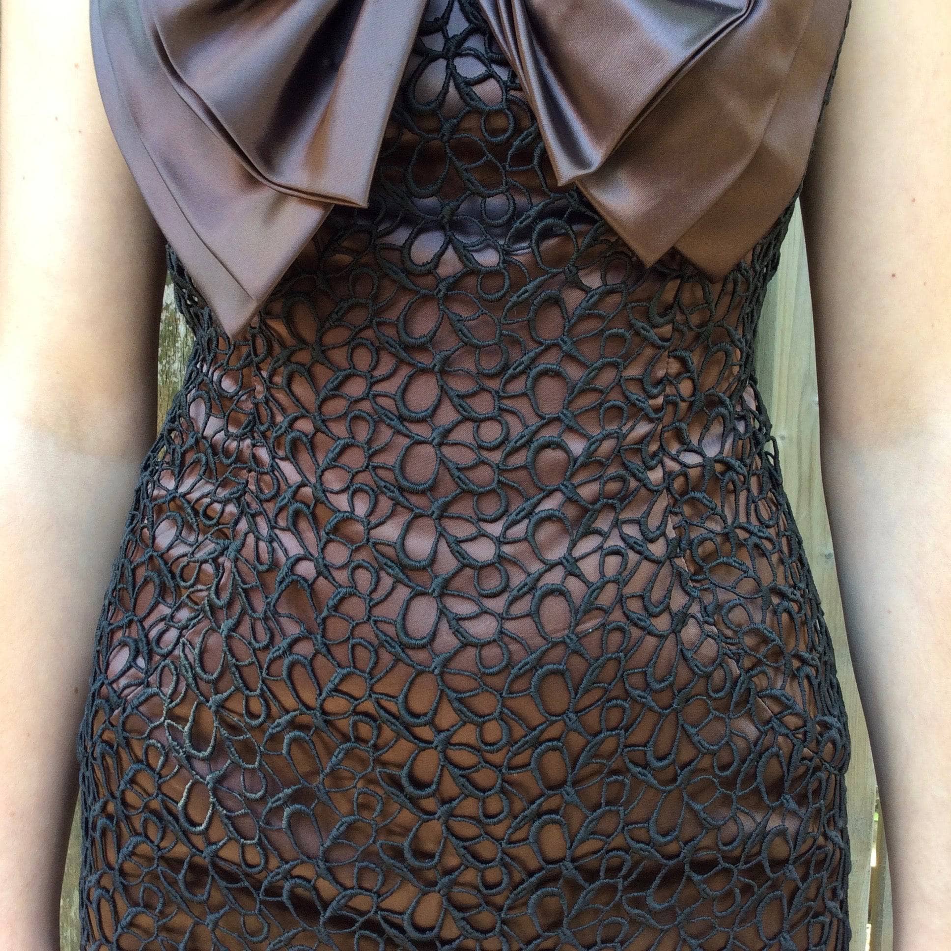 1960s | Brown Satin Cocktail Dress