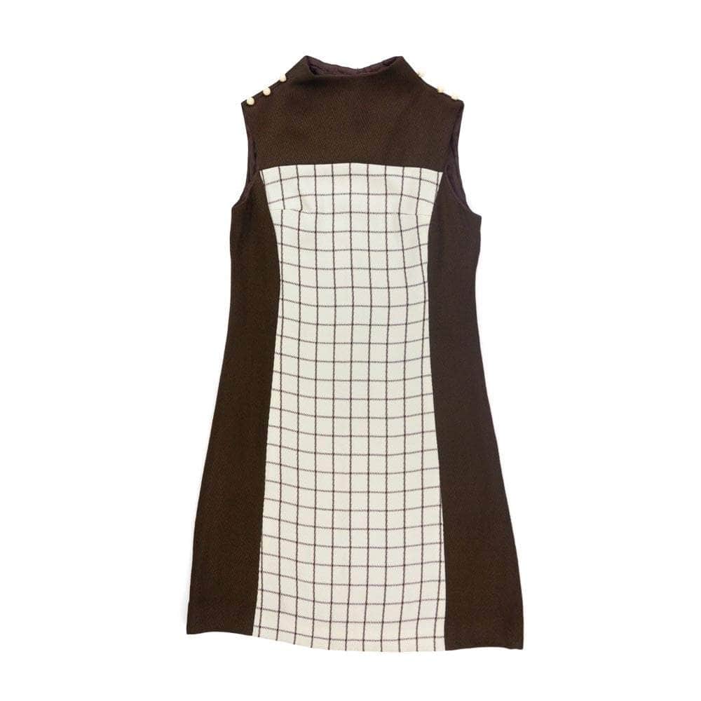 Mini robe droite à carreaux des années 1960 Deadstock S