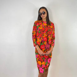 1960s Floral Print Three piece Skirt Set Size Small sold at bohemevintage.com Montreal