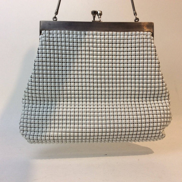 1960s "Geo Mercier" White Beaded Textured Evening Bag. Sold by bohemevintage.com Montréal