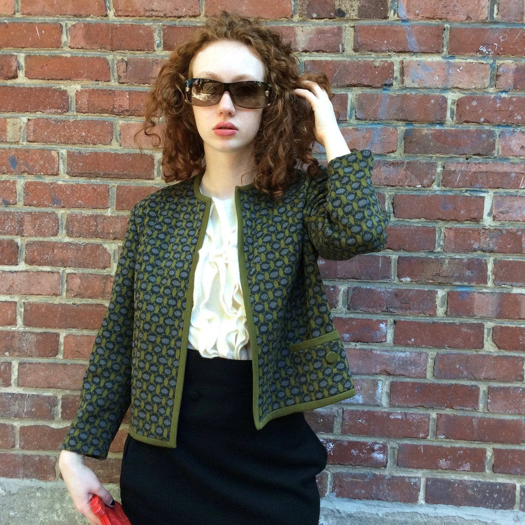 Green knit deals blazer