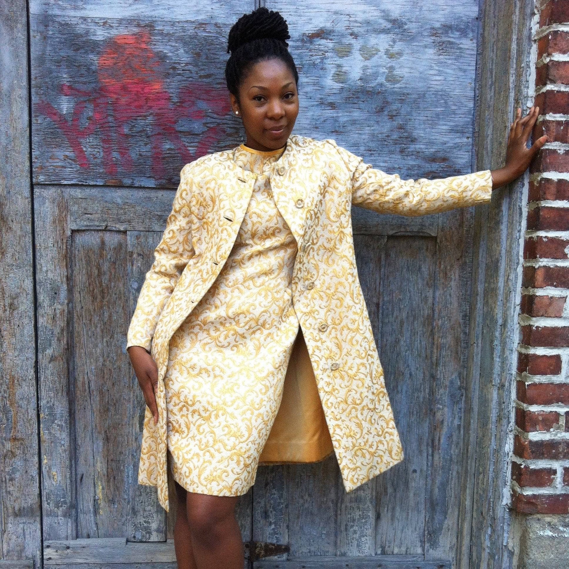 gold coat dress Monica Gold Blazer Dress