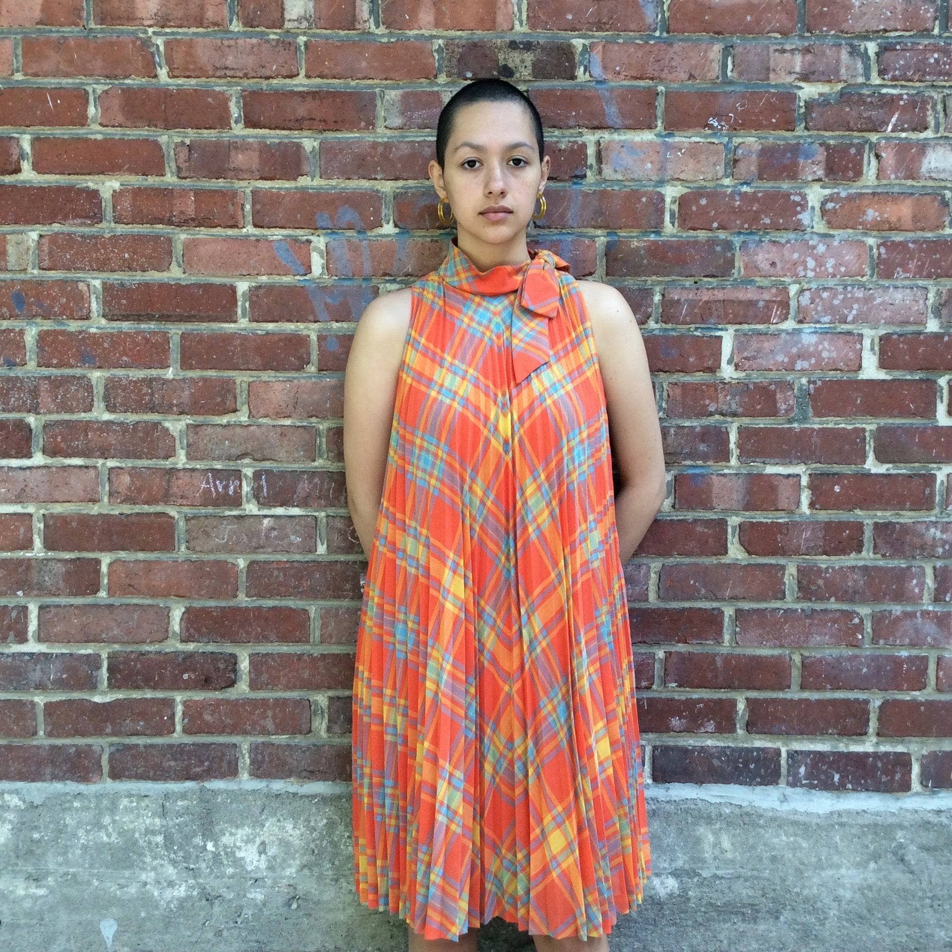 1960s Sunburst Pleated Tent Dress Size Small/Medium. Sold by bohemevintage.com Montreal