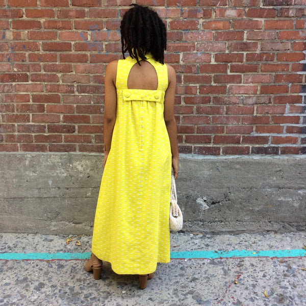 1960s | Yellow Maxi Dress (back view)