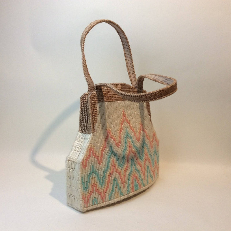 1970's Bargello Needlepoint Handbag Handmade, Sold by bohemevintage.com Montreal