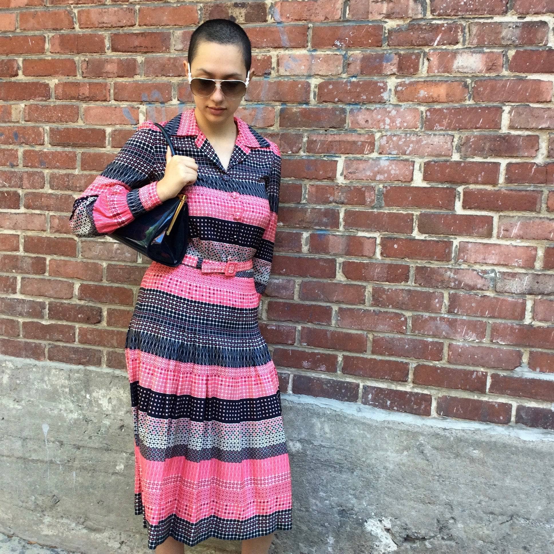 1970s Handmade Long Sleeve Foulard Print Shirt Dress, sold by bohemevintage.com Montréal