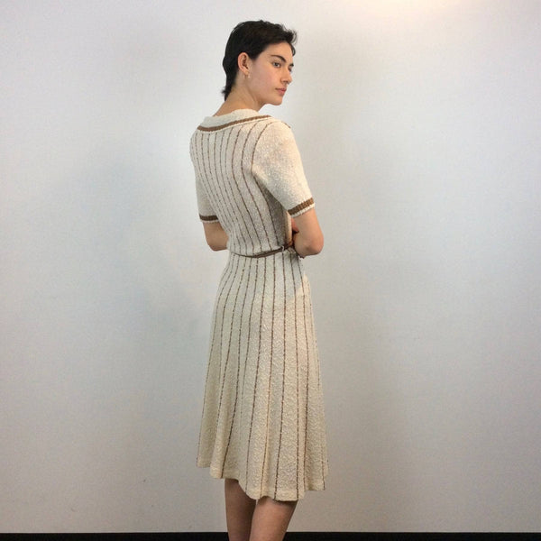 Back View of 1970s "Tricoville International" Knitted Tennis Dress Size Small, sold by bohemevintage.com Montréal