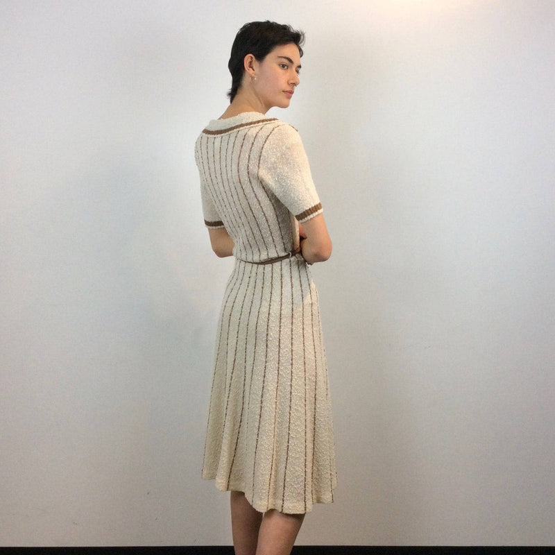 Back View of 1970s "Tricoville International" Knitted Tennis Dress Size Small, sold by bohemevintage.com Montréal