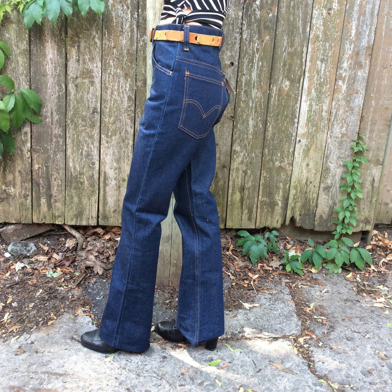 1970’s | Levi's Original High-Waisted Bell Bottom Jeans (side view)