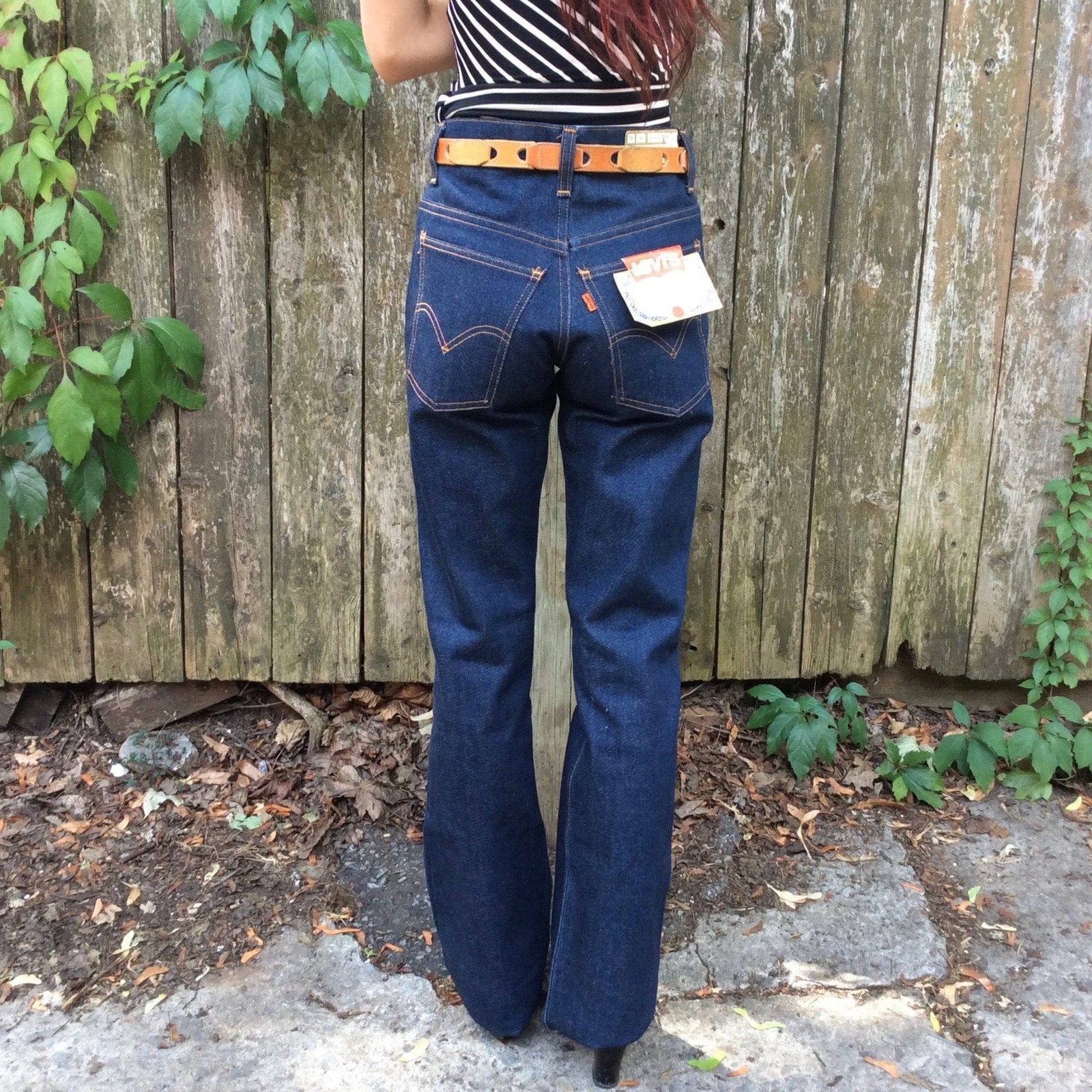 1970s Levi s Medium Rise Bell Bottom Jeans X Small Boheme Vintage