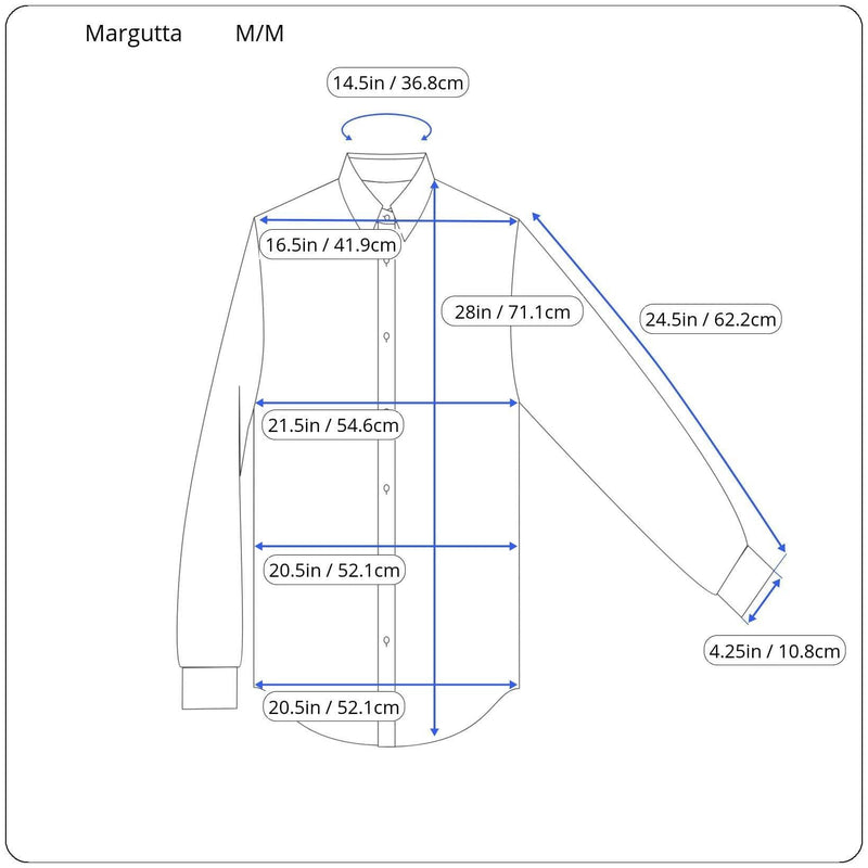 Measurements of 1970s "Margutta" Men's Jacquard Shirt, sold by bohemevintage.com Montréal
