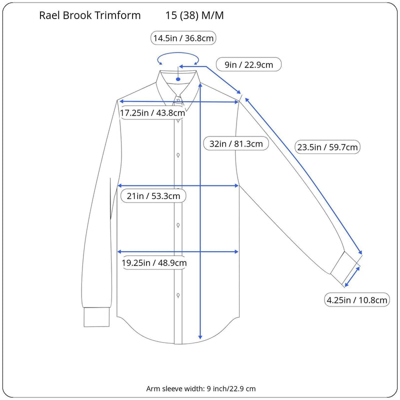 Measurments of 1970s "Rael Brook Trimform" Men's Jacquard Shirt