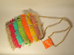 1970s Multi-Coloured Tassels and Crochet Fantasy Bag, sold by bohemevintage.com Montréal