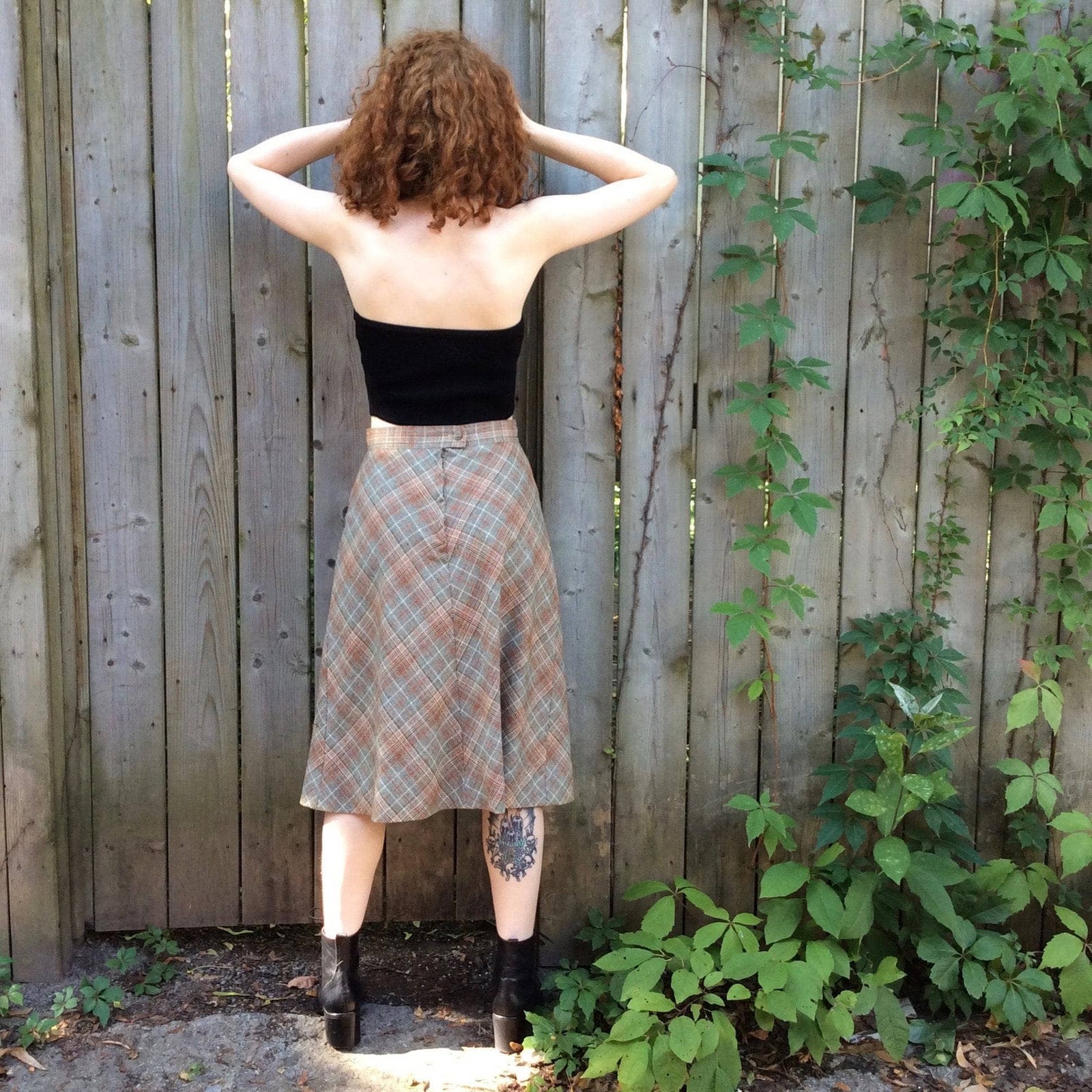 Wool skirt a line top