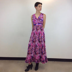 1970s Sleeveless Floral Print Maxi Dress Small  sold by  bohemevintage.com