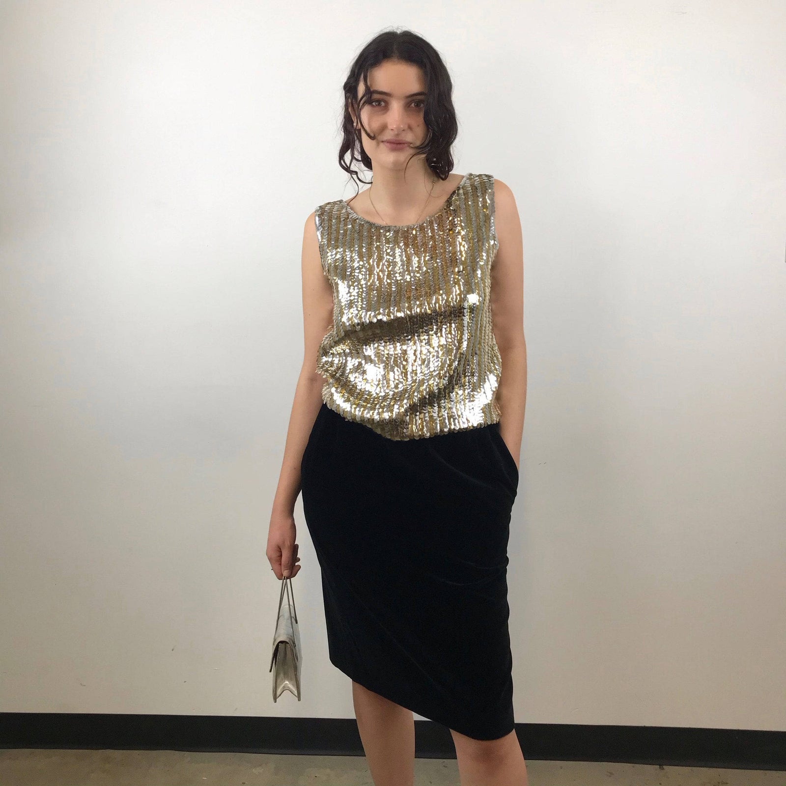 1970s Yves Saint Laurent Rive Gauche Black Velvet Skirt M Boheme Vintage Boheme Vintage